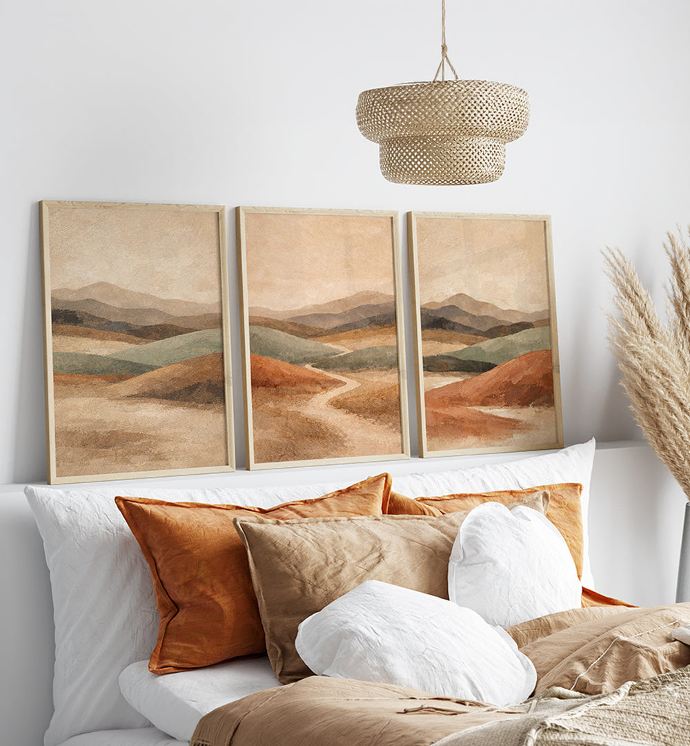 Canyon Hues – Set of 3 Abstract Wall Art Prints | Asianmonk