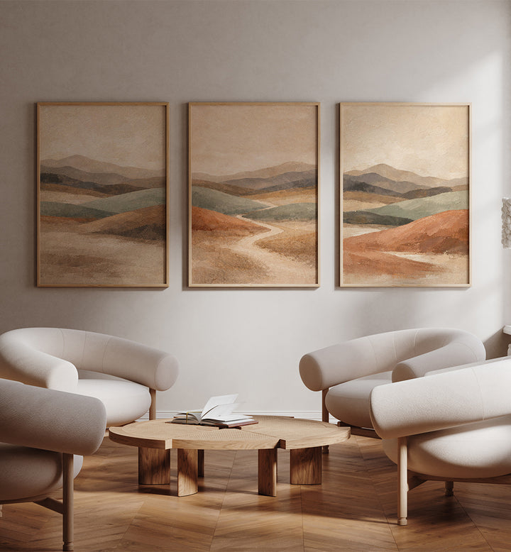 Canyon Hues – Set of 3 Abstract Wall Art Prints | Asianmonk