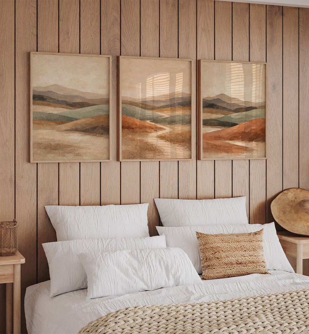 Canyon Hues – Set of 3 Abstract Wall Art Prints | Asianmonk