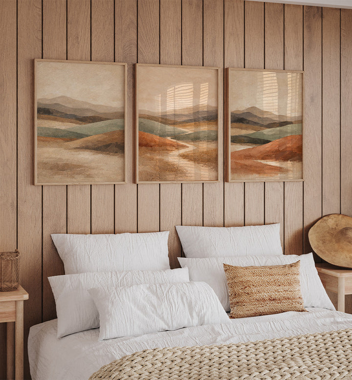 Canyon Hues – Set of 3 Abstract Wall Art Prints | Asianmonk