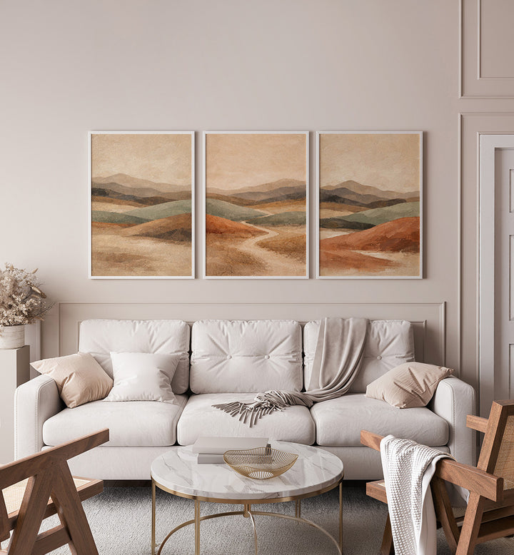 Canyon Hues – Set of 3 Abstract Wall Art Prints | Asianmonk