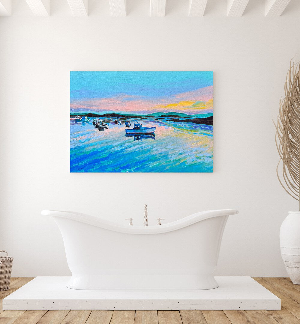 Cape Porpoise Pier By Key And Sea Creative Landscape Art in Gallery Wrap on a white wall for bathroom