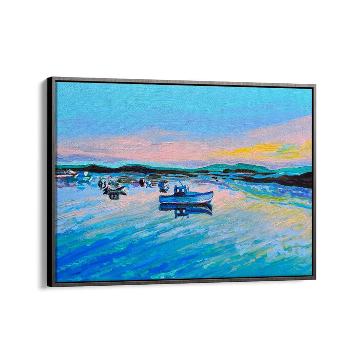 Cape Porpoise Pier By Key And Sea Creative Landscape Art in Black Floater Frame