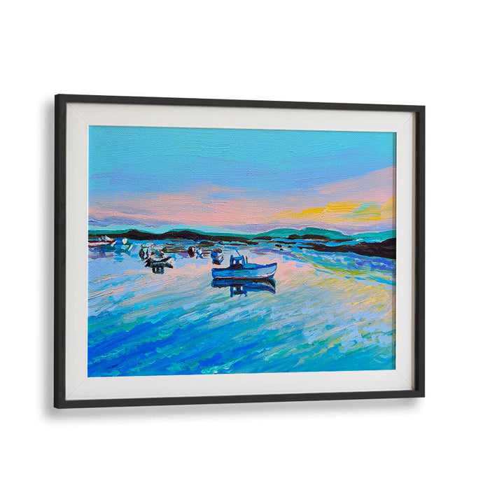 Cape Porpoise Pier By Key And Sea Creative Landscape Art in Black Frame With Mount