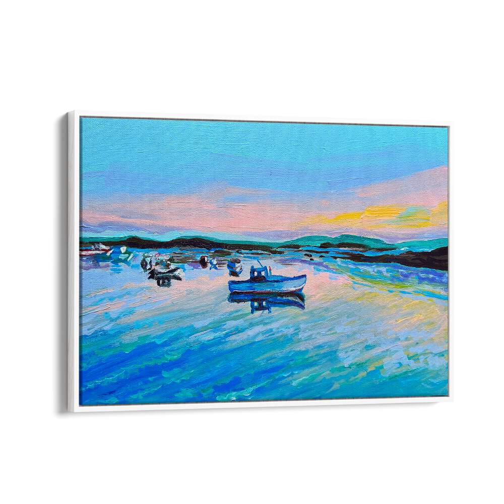 Cape Porpoise Pier By Key And Sea Creative Landscape Art in White Floater Frame