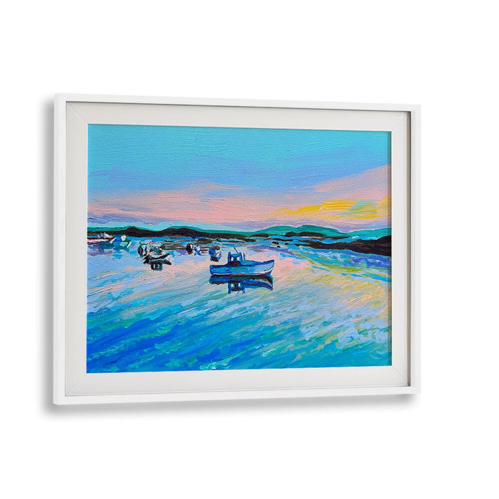 Cape Porpoise Pier By Key And Sea Creative Landscape Art in White Frame With Mount