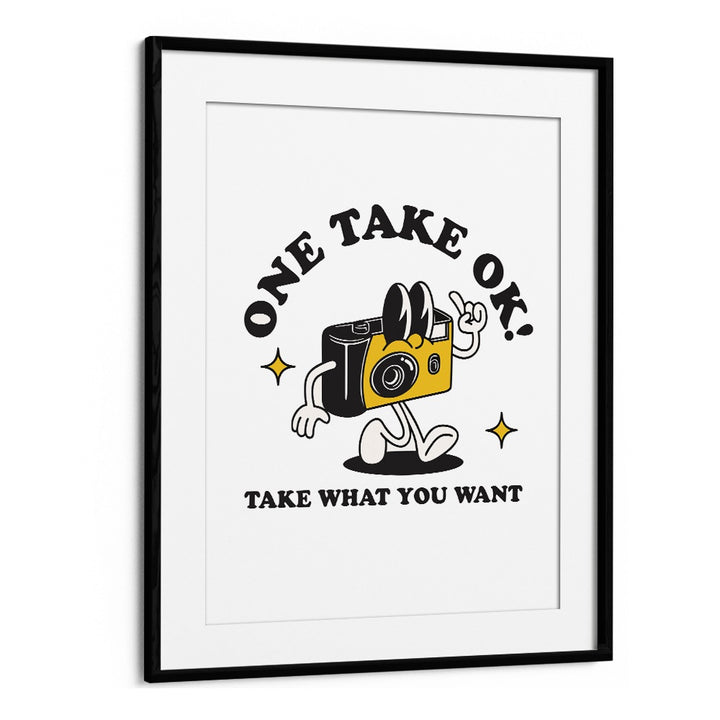 Capturing Moments One Take Ok Quotes and Typography Posters in Black Frame With Mount