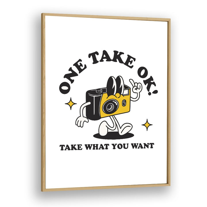 Capturing Moments One Take Ok Quotes and Typography Posters in Oak Wood Plain Frame