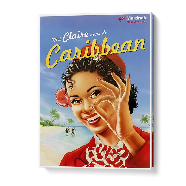 Caribbean Vintage Travel Posters in Gallery Wrap