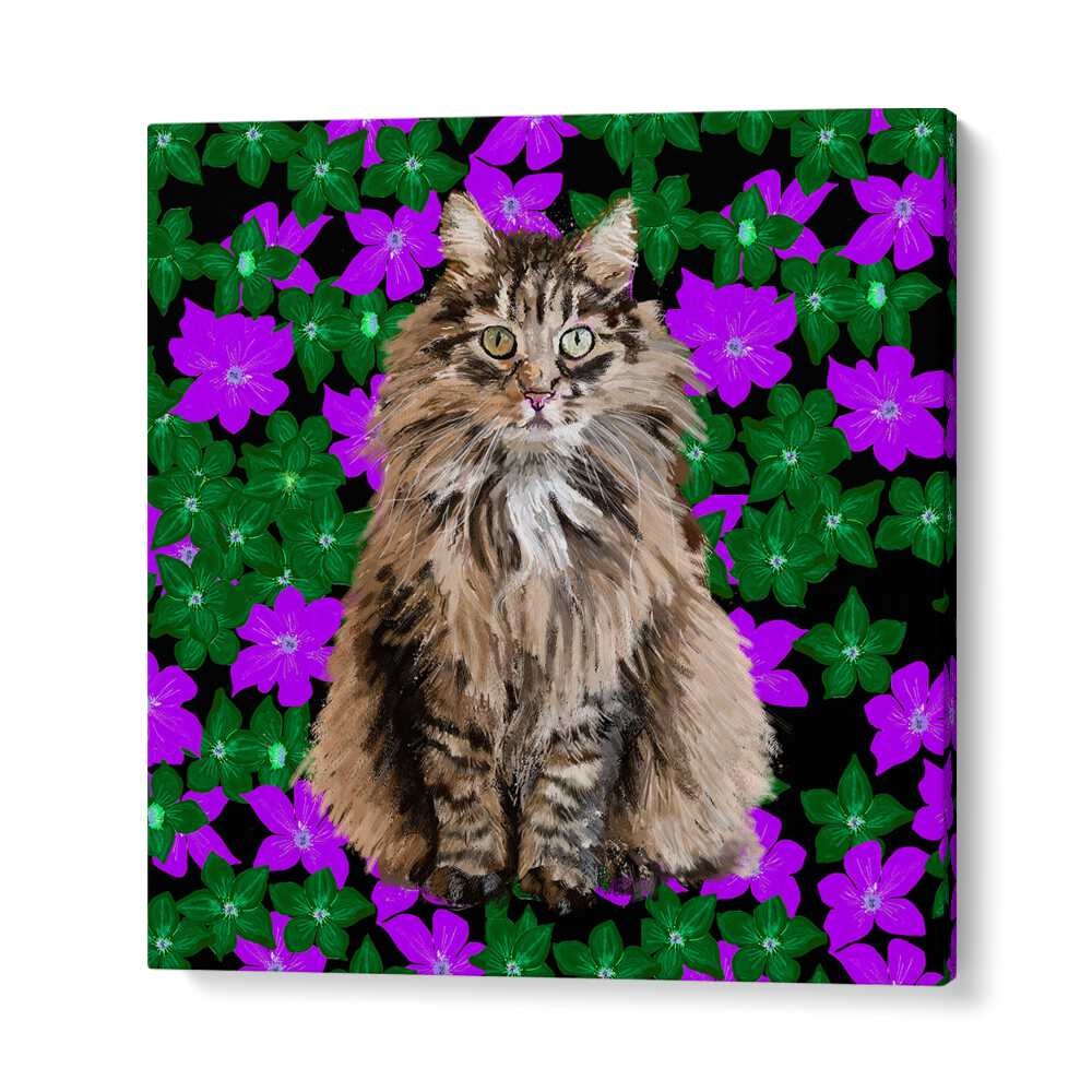 Cat In Flowers By Lynnda Rakos Pop Art Paintings Pop Art Prints in Gallery Wrap