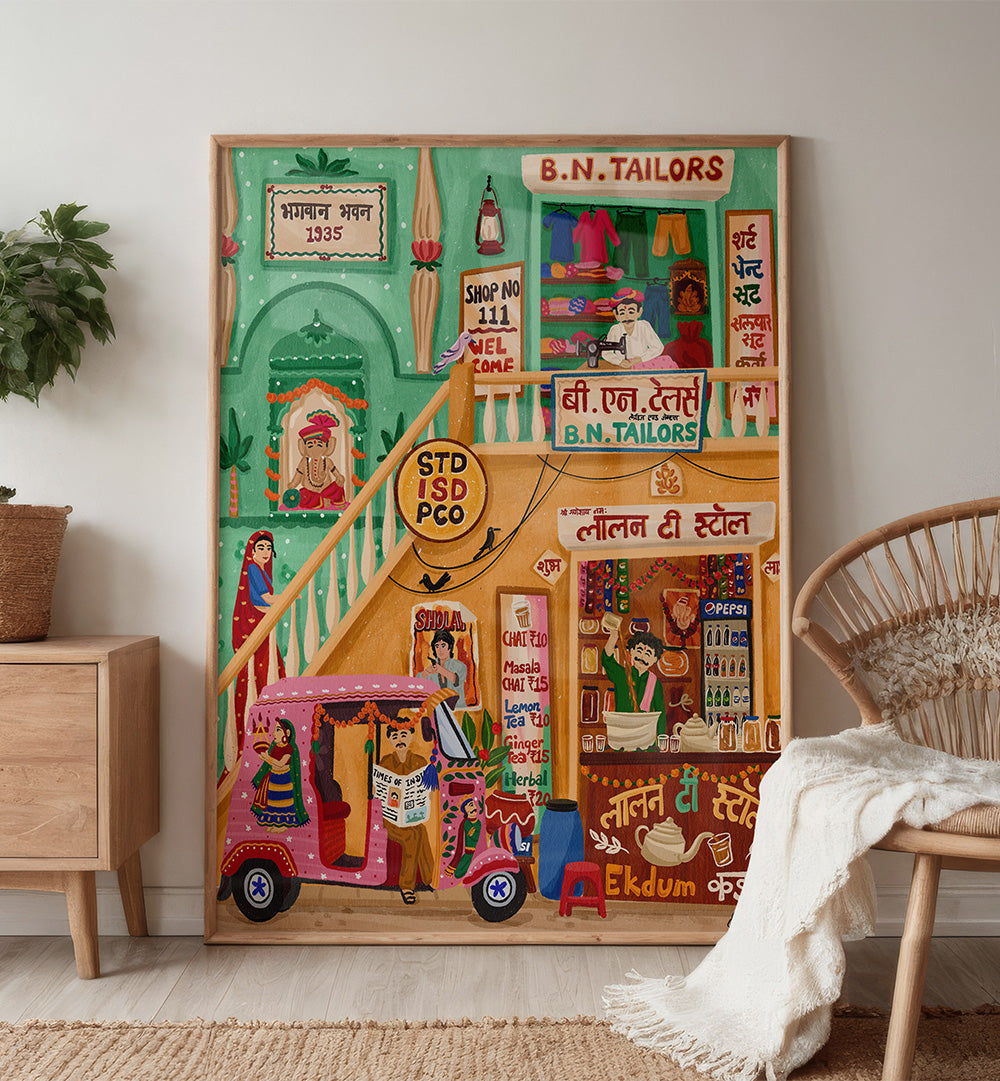 CHAI AND TAILOR , INDIAN ART PAINTINGS