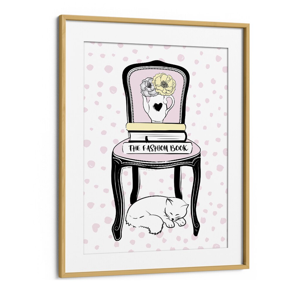 Chair Style by Martina Fashion Paintings Fashion Posters in Oak Wood Frame With Mount