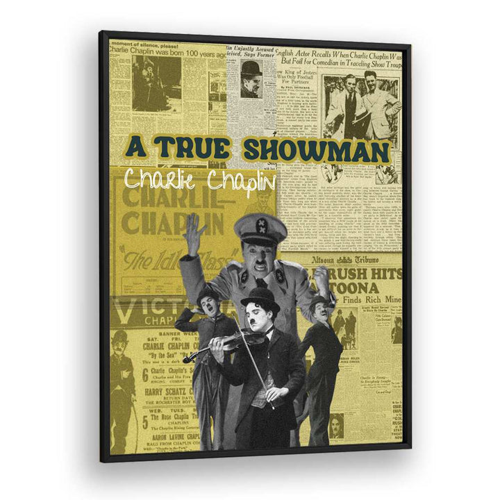 Charlie Chaplin By Grishma Korjani Movie Posters in Black Plain Frame