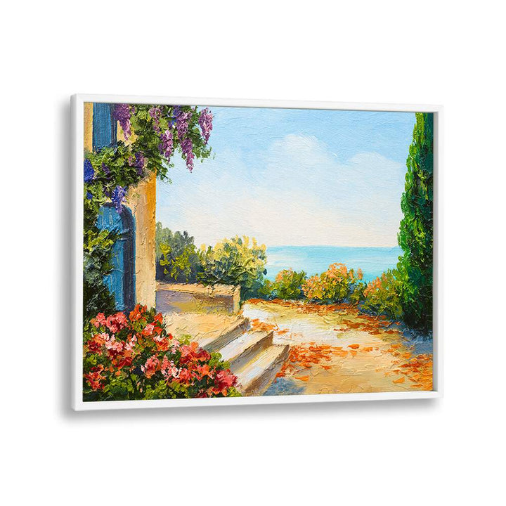 Charming Echoes Vintage European Paintings in White Plain Frame