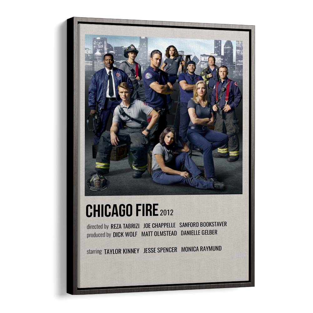 Chicago Fire 2012 Movie Posters in Black Floater Frame