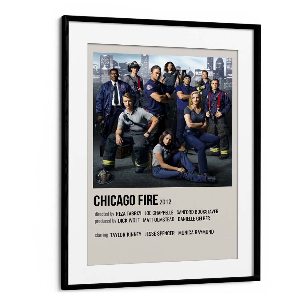 Chicago Fire 2012 Movie Posters in Black Frame With Mount