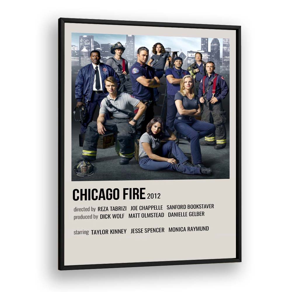 Chicago Fire 2012 Movie Posters in Black Plain Frame