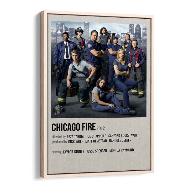 Chicago Fire 2012 Movie Posters in Oak Wood Floater Frame