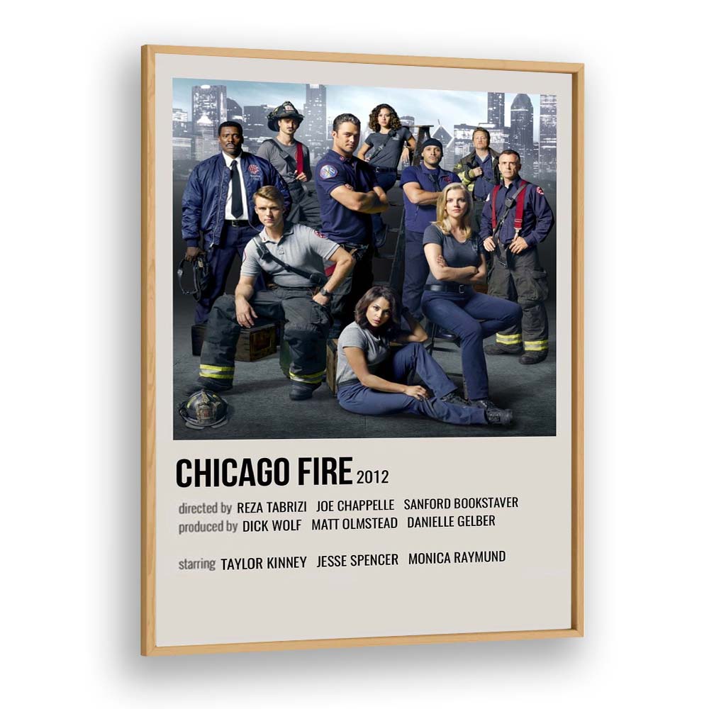 Chicago Fire 2012 Movie Posters in Oak Wood Plain Frame