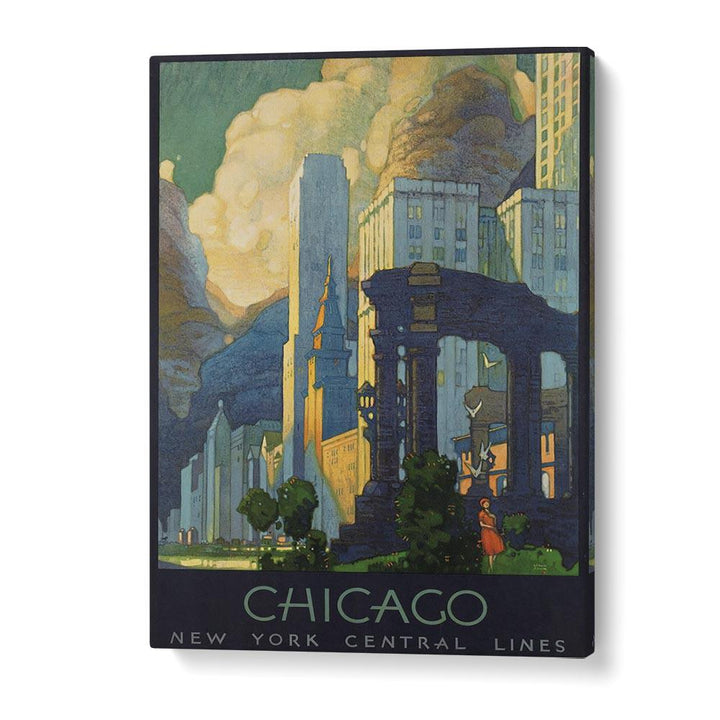 Chicago-Ny Central Lines  Vintage Travel Posters in Gallery Wrap