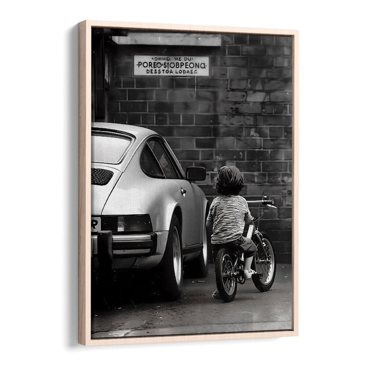 Childhood Dreams Street Photography Fine Art Photography in Oak Wood Floater Frame