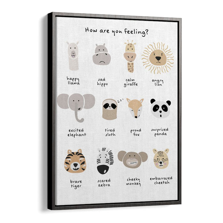 Children Emotional Chart I By Sarah Manovski Kids Room Art in Black Floater Frame