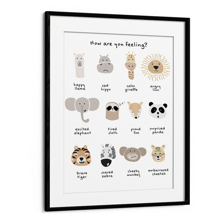 Children Emotional Chart I By Sarah Manovski Kids Room Art in Black Frame With Mount