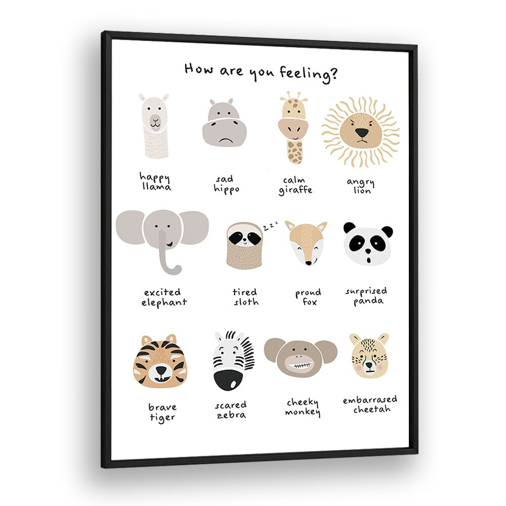 Children Emotional Chart I By Sarah Manovski Kids Room Art in Black Plain Frame