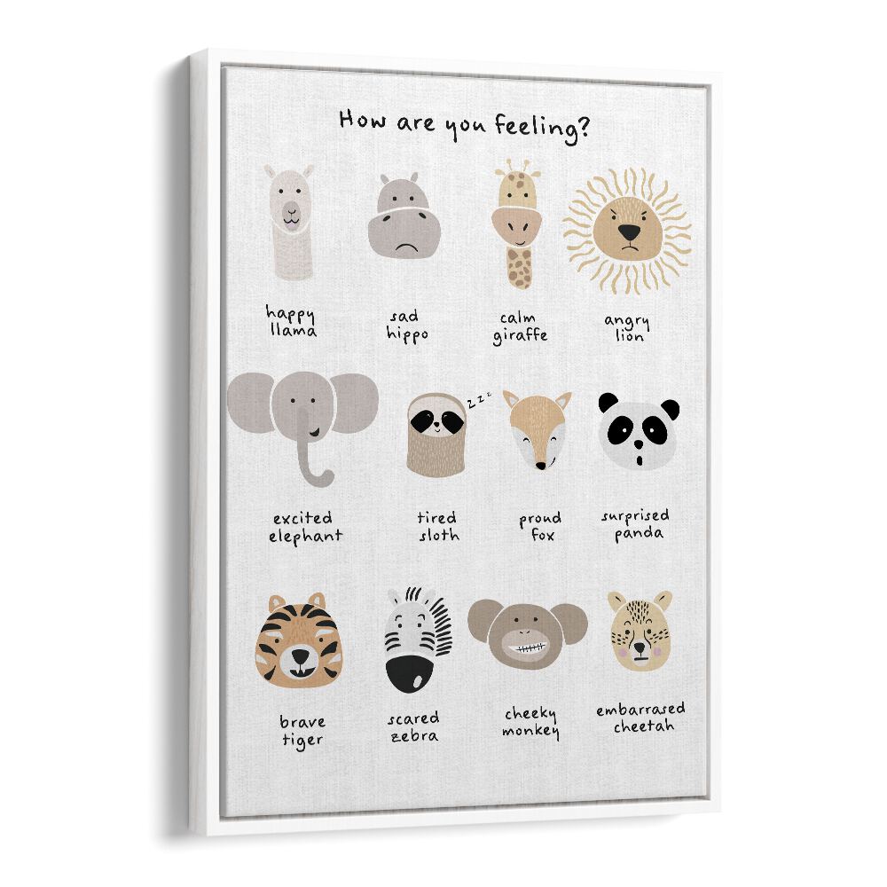 Children Emotional Chart I By Sarah Manovski Kids Room Art in White Floater Frame