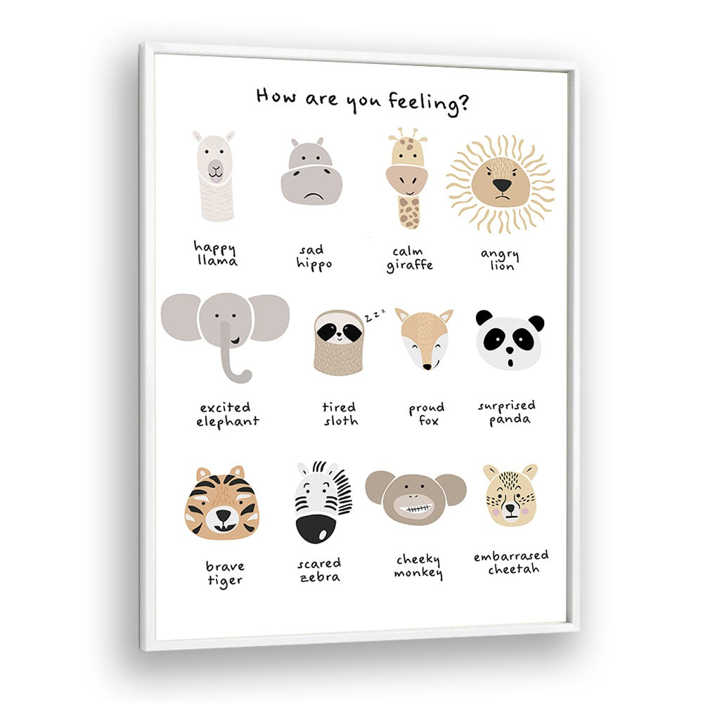 Children Emotional Chart I By Sarah Manovski Kids Room Art in White Plain Frame