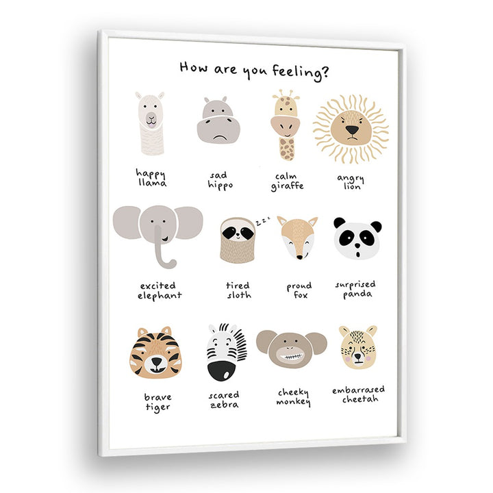 Children Emotional Chart I By Sarah Manovski Kids Room Art in White Plain Frame