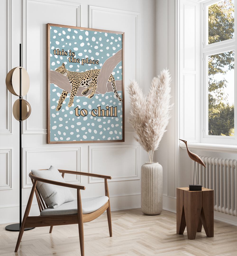 Children's Leopard Typography By Sarah Manovski Kids Room Art  placed on wall