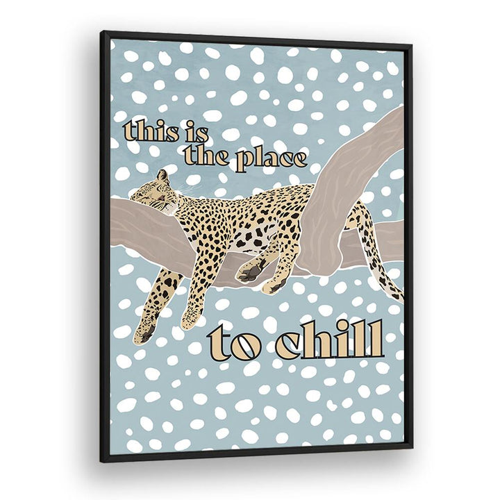 Children's Leopard Typography By Sarah Manovski Kids Room Art in Black Plain Frame