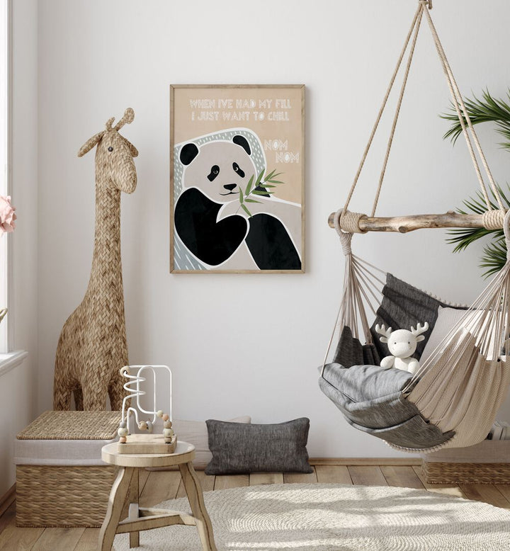 Childrens Panda Typography By Sarah Manovski Kids Room Art placed on wall 