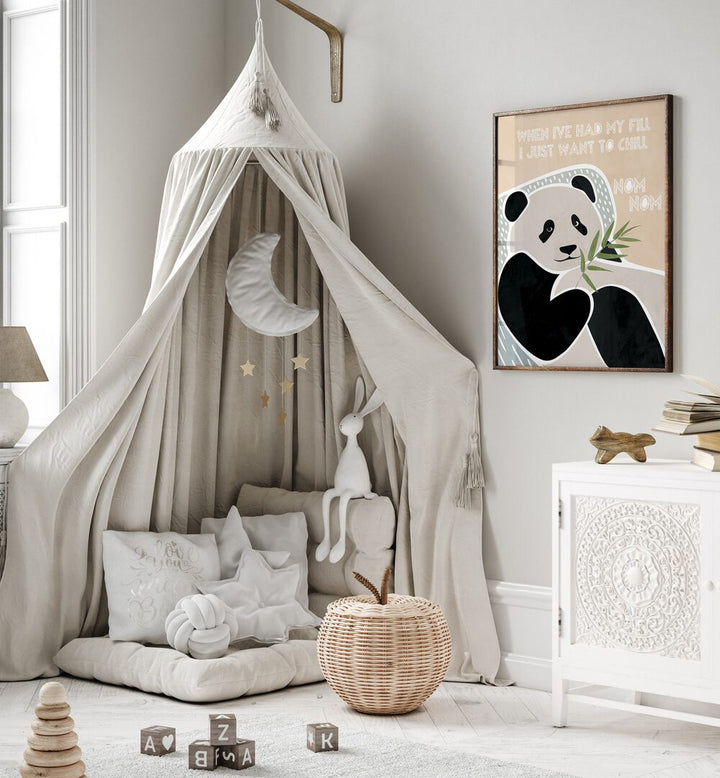 Childrens Panda Typography By Sarah Manovski Kids Room Art placed on wall 