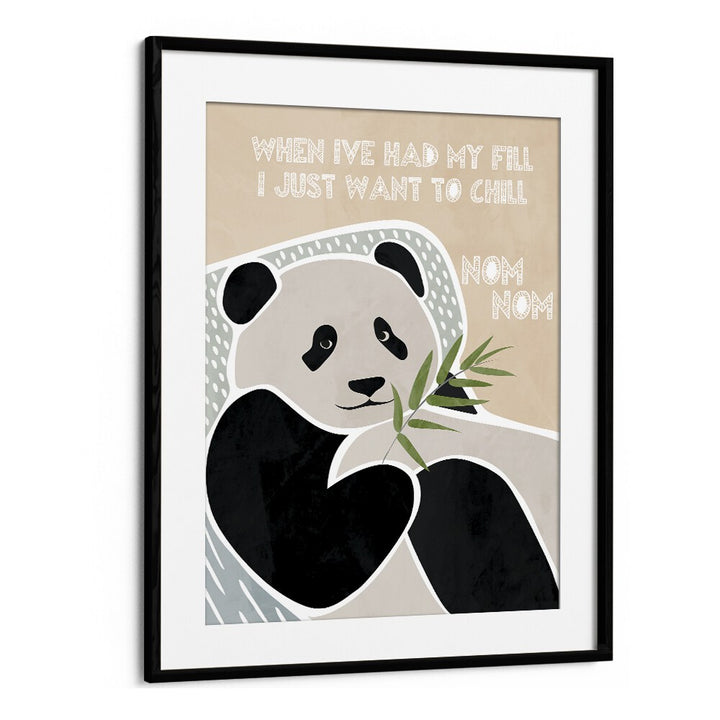 Childrens Panda Typography By Sarah Manovski Kids Room Art in Black Frame With Mount