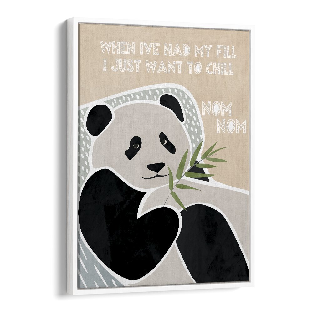 Childrens Panda Typography By Sarah Manovski Kids Room Art in White Floater Frame