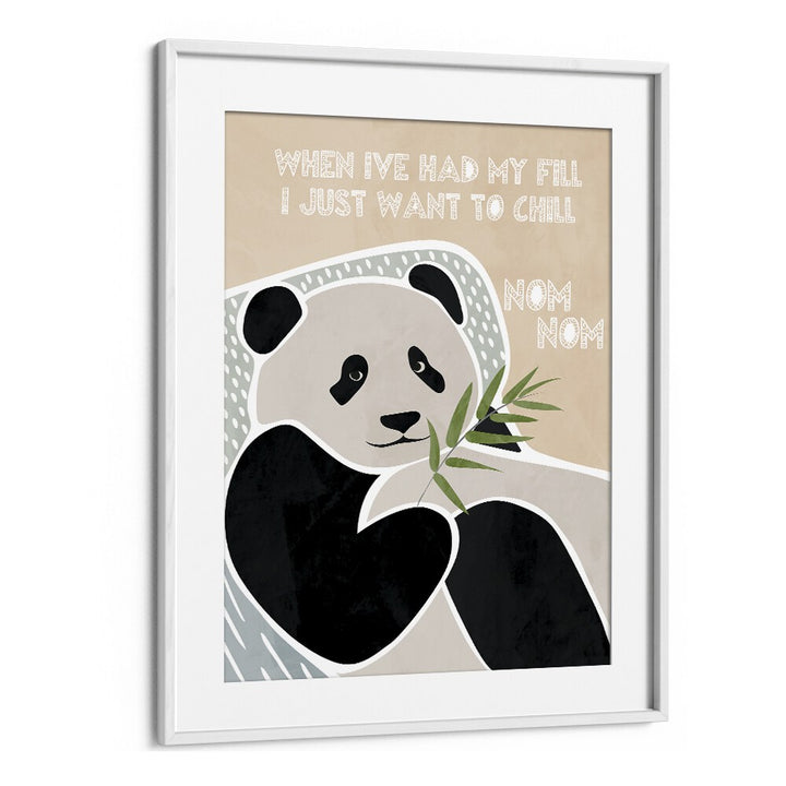 Childrens Panda Typography By Sarah Manovski Kids Room Art in White Frame With Mount