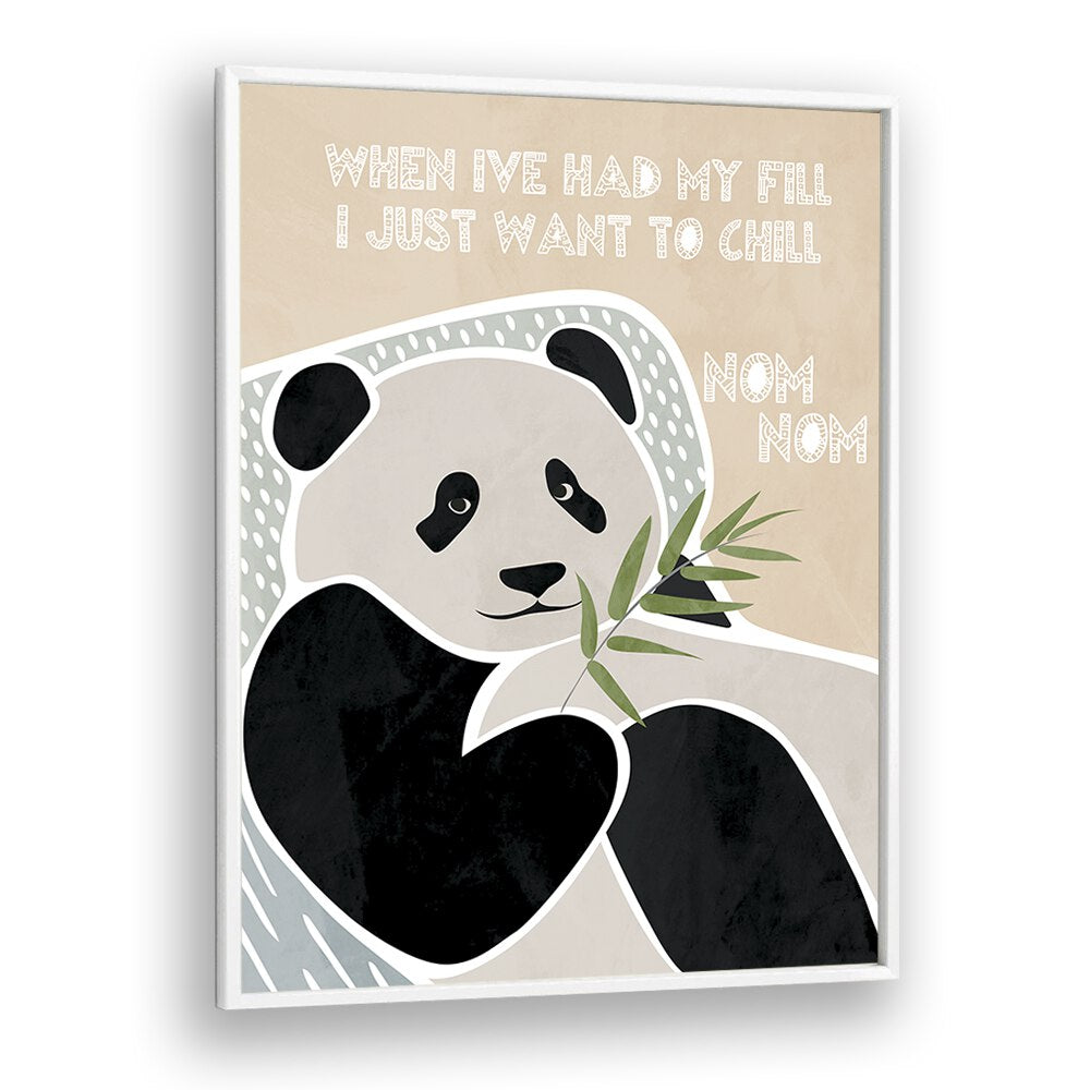 Childrens Panda Typography By Sarah Manovski Kids Room Art in White Plain Frame