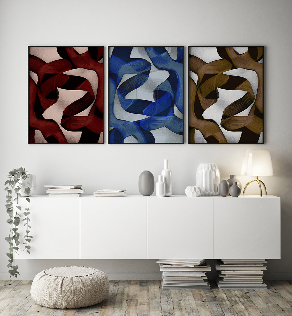 CHROMATIC FLOW ,  SET OF 3 PAINTINGS