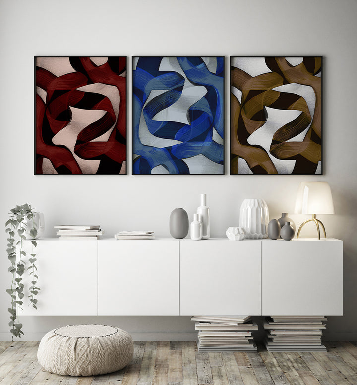 CHROMATIC FLOW ,  SET OF 3 PAINTINGS