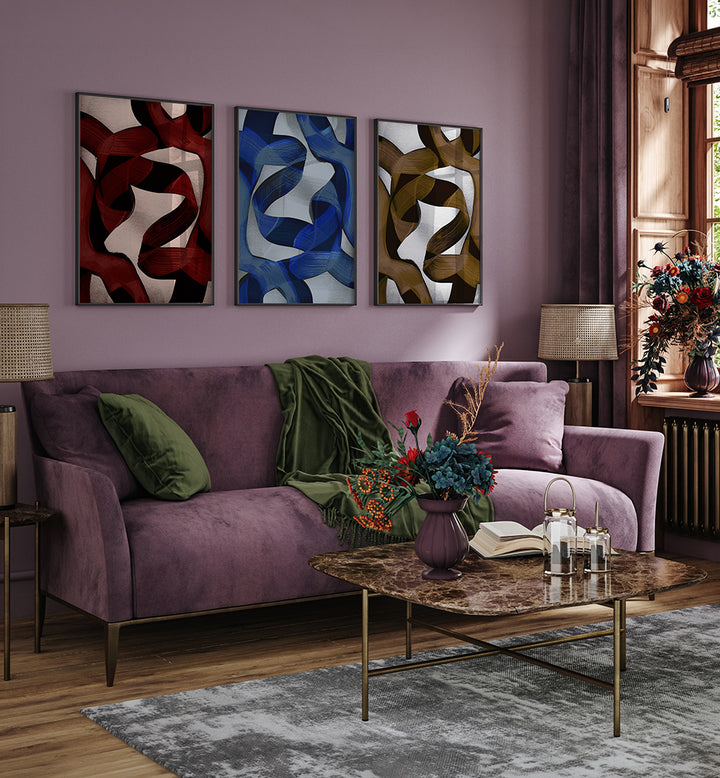 CHROMATIC FLOW ,  SET OF 3 PAINTINGS