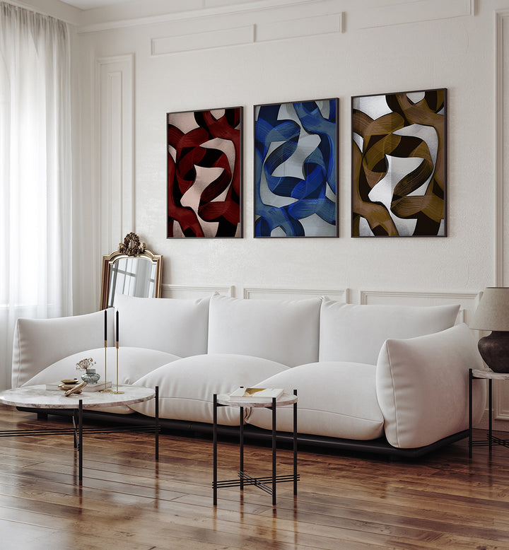 CHROMATIC FLOW ,  SET OF 3 PAINTINGS
