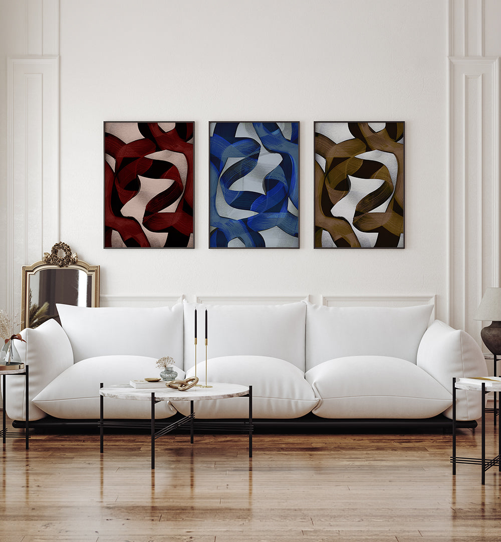 CHROMATIC FLOW ,  SET OF 3 PAINTINGS