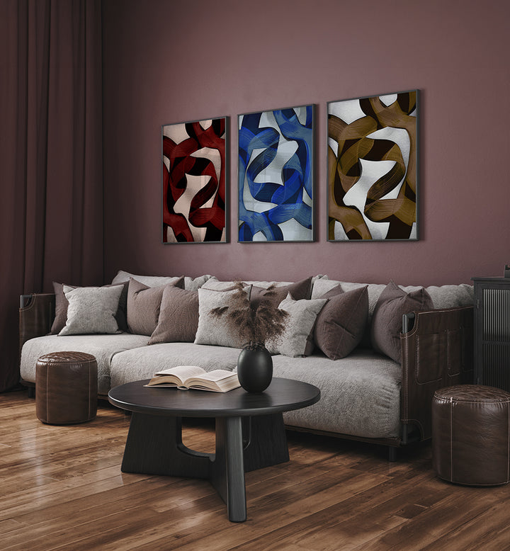 CHROMATIC FLOW ,  SET OF 3 PAINTINGS
