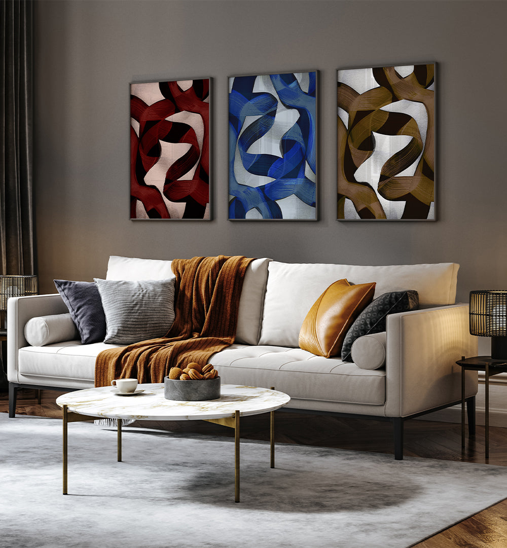 CHROMATIC FLOW ,  SET OF 3 PAINTINGS