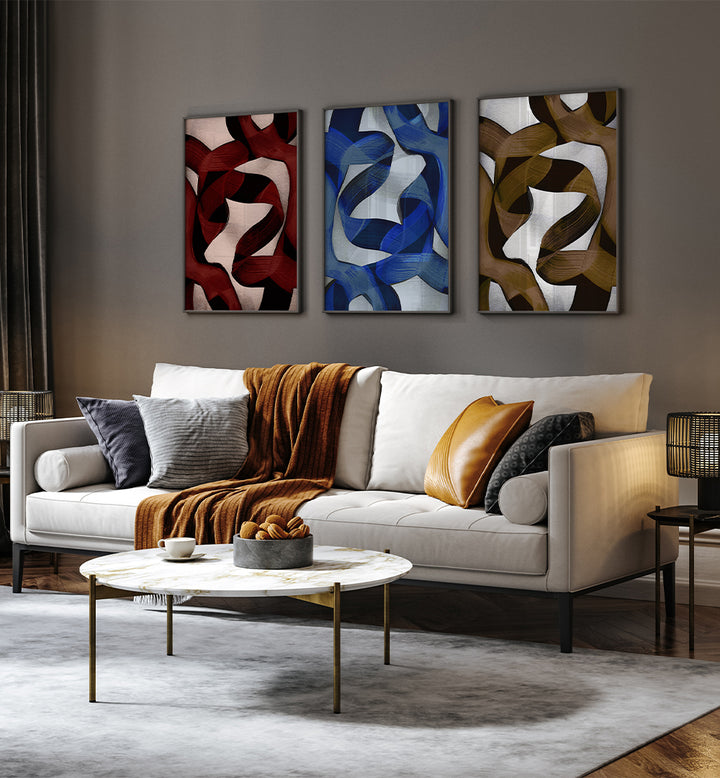 CHROMATIC FLOW ,  SET OF 3 PAINTINGS