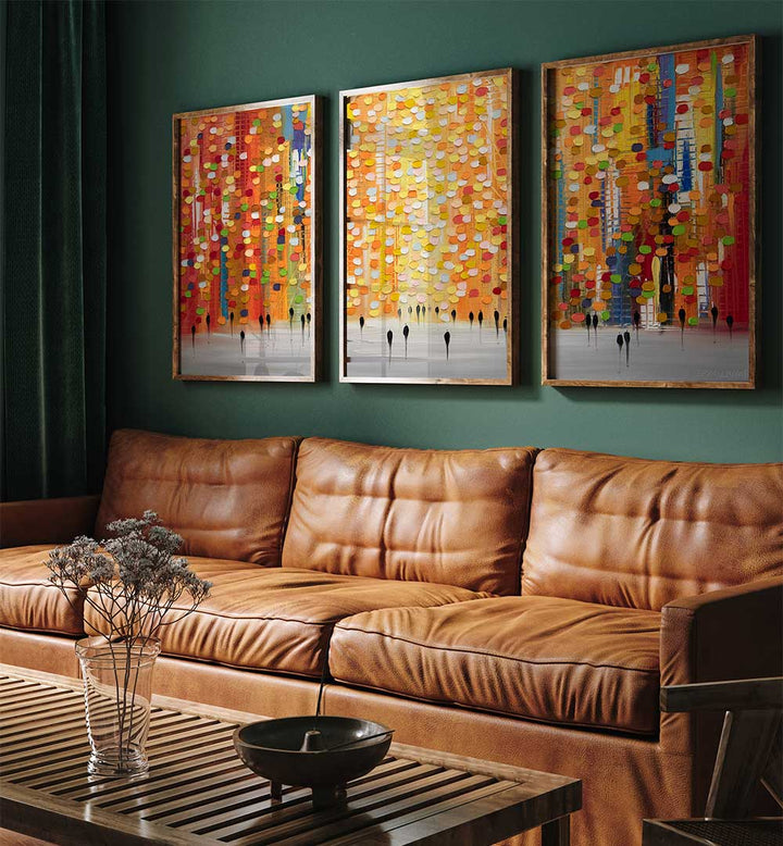 CHROMATIC STREETS SET , SET OF 3 PAINTINGS