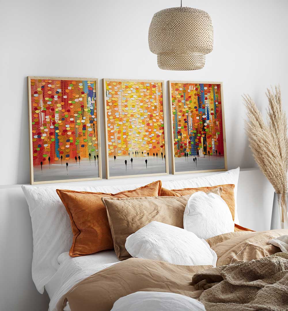 CHROMATIC STREETS SET , SET OF 3 PAINTINGS