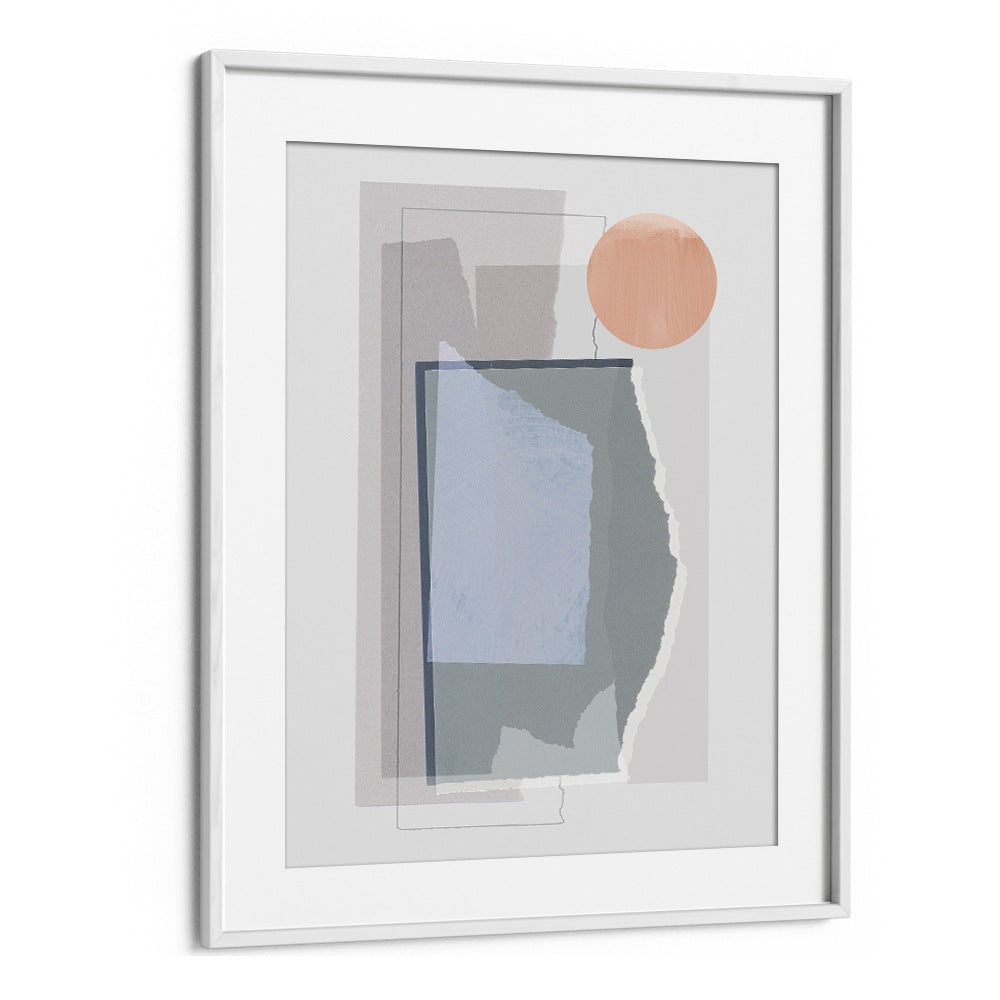 Circle And Abstract Piecesby Mareike Bohmer Abstract Art Abstract Paintings in White Frame With Mount